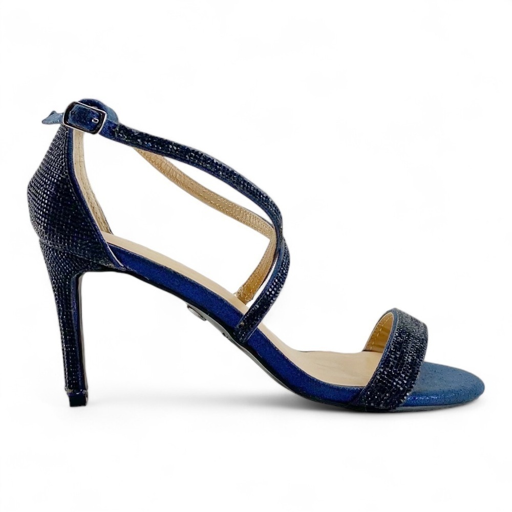 Thalia Sodi Women's Darria Strappy Sandals Navy Blue Size 9W Heel is 3.5 inch - Picture 1 of 5